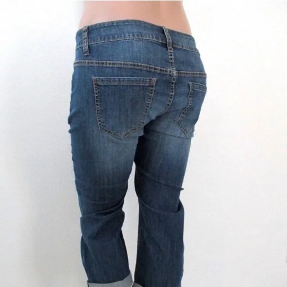 Lane‎ Bryant Jeans DISTRESSED Women's Ankle Cropped Blue Denim Plus Size 20 NWT - Picture 2 of 5